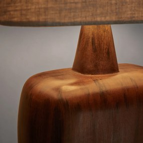 Lamp in mangohout en linnen, Gyra