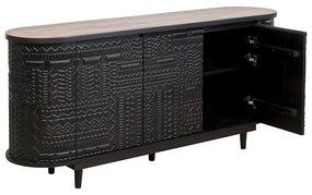 Kare Design Berber Ovaal Dressoir Houtsnijwerk - 160x38x75cm.