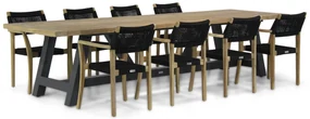 Tuinset 8 personen 330 cm Rope Zwart Lifestyle Garden Furniture Dallas/Trente