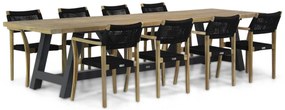Tuinset 8 personen 330 cm Rope Zwart Lifestyle Garden Furniture Dallas/Trente