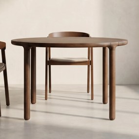 Zuiver Storm Walnut Ronde Eettafel Walnoot - 128 X 128cm.