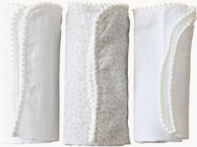 Baby mini mousseline dekens Pom Pom, 3-delig