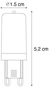 Set van 5 G9 dimbare LED lampen 3W 280 lm 2700K