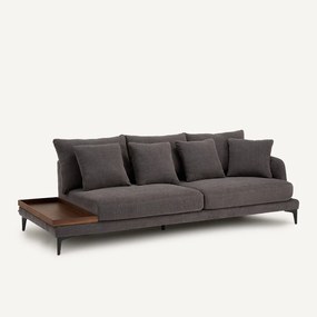 Halve bank met tafelblad, van gevlochten polyester, MODERNISTE
