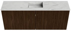Mondiaz Joya DLux 100cm toiletmeubel walnut met wastafel faye midden 1 kraangat opalo
