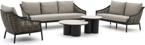 Stoel-bank loungeset Apple Bee | 6 personen | Loungeset Zwart | Aluminium | Kees Smit Tuinmeubelen