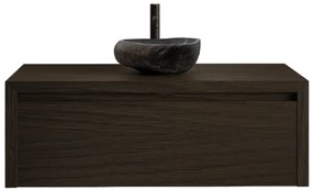 Gliss Design Ares badmeubel 100cm charcoal met rivierstenen waskom