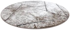 Tapijt modern COZY 8872 Rond ,  Wall, geometrisch , drieho  - Structureel,  twee poolhoogte , bruin