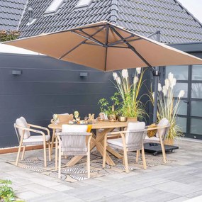 Garden Impressions Hawaii zweefparasol 300x300 cm - frame carbon black - doek taupe