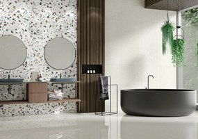 Jabo Crisp XL White terrazzo vloertegel 60x120cm gerectificeerd