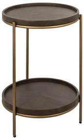 Richmond Interiors Zillon Bijzettafel Bruin Leder - 45 X 45cm.