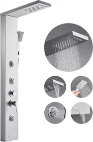 VEVOR Douchepaneeltorensysteem (5 in 1) met regendouchekop, (1345 mm) roestvrijstalen douchekolom, aan de muur bevestigd regenmassagesysteem, met handdouche en baduitloop en 3 lichaamsjets