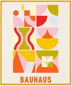 Ingelijste digitale print Bauhaus in oranje