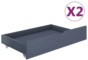 vidaXL Bedlades 2 st massief grenenhout lichtgrijs