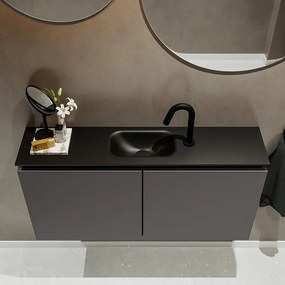Mondiaz Ture 100cm toiletmeubel dark grey met wastafel urban midden 1 kraangat