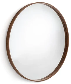 Ronde spiegel fineer notenhoutØ100 cm, Alaria