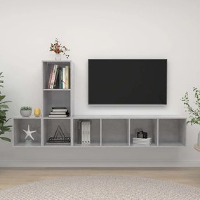 vidaXL 3-delige Tv-meubelset spaanplaat betongrijs