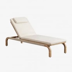 Pakket Van 2 Ligstoelen In Acaciahout Dubai Gardenia Wit - Sklum