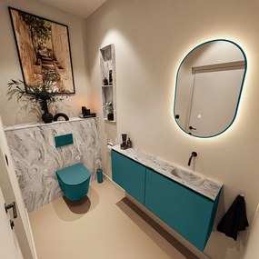 Mondiaz Ture DLux toiletmeubel 120cm smag met wastafel glace rechts zonder kraangat