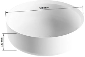 Mondiaz Coss Solid Surface waskom 36cm smag