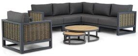 Hoek loungeset  Aluminium/wicker Grijs 6 personen Santika Furniture Santika