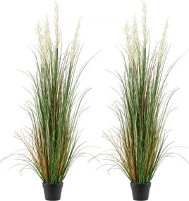 VEVOR Kunstgras Plant, 2-Pack, 1499 mm, Kunstrietgras in Pot, PVC Kunstplant, Grasstruik, Struiken voor Binnen &amp; Buiten, Huis, Tuin, Kantoor, Kamerdecoratie, Housewarming Party, Groen