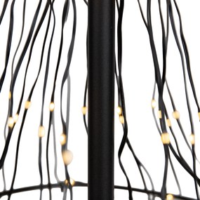 Kerst vloerlamp zwart boom 150cm incl. LED met timer IP44 - Ugoku
