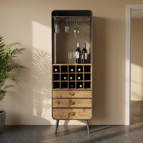 Dutchbone Vino Open Houten Wijnkast - 56x38x170cm.