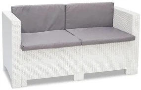 Tweezitsbank van kunststof rotan  Colorado wit Bica