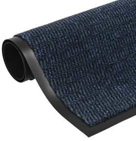 vidaXL Droogloopmat rechthoekig getuft 90x150 cm blauw