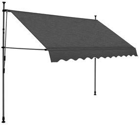 vidaXL Luifel handmatig uitschuifbaar met LED 250 cm antracietkleurig