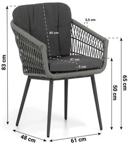 Tuinset 6 personen 240 cm Rope Grijs Lifestyle Garden Furniture Western/Montana