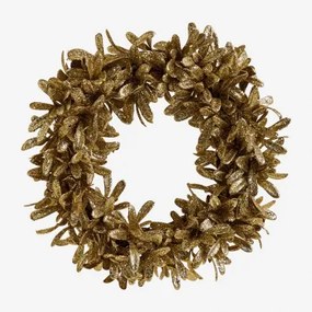 Kerstdecoratieve Krans Ø40 Cm Met Glitters Luron Goud - Sklum
