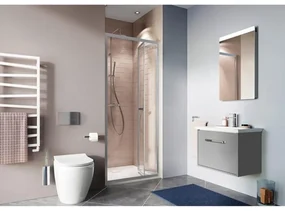 Crosswater Clear 6 vouwdeur 90x195cm 6mm veiligheidsglas zilver aluminium CABFSC0900