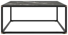 vidaXL Salontafel met zwart marmerglas 80x80x35 cm zwart
