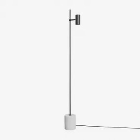 Nevis Richtbare Led-vloerlamp Van Aluminium En Beton Zwart - Sklum