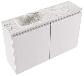 Mondiaz Ture DLux toiletmeubel 80cm cale met wastafel glace links zonder kraangat