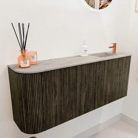 Mondiaz Joya DLux 100cm toiletmeubel ronding links shadow met wastafel faye rechts 1 kraangat glace
