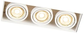Set van 6 Inbouwspot wit draai- en kantelbaar trimless 3-lichts - Oneon