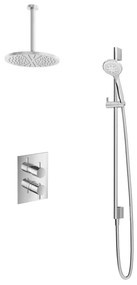 Hotbath Get Together IBS2AGN inbouwdouche met 3s handdouche, 30cm plafondbuis, 25cm hoofddouche en glijstang geborsteld nikkel