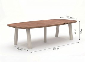 Dining Tuintafel rechthoekig 300 x 100 cm loft Zand/Beige Falcon/Glasgow