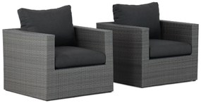Bistroset 2 personen  Wicker Grijs Garden Collections Houston