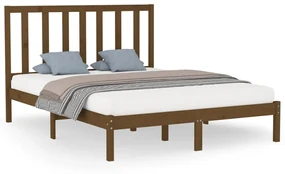 vidaXL Bedframe massief hout honingbruin 150x200 cm 5FT King Size