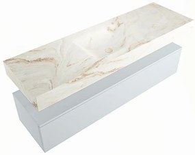 Mondiaz Alan DLux badmeubel 150cm clay 1 lade met wastafel frappe midden zonder kraangat