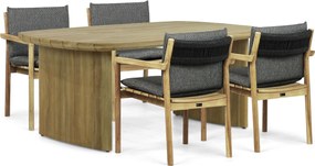 Tuinset 4 personen 180 cm Teak Old teak greywash Santika Furniture Santika