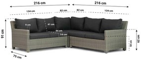 Hoek loungeset 5 personen Wicker Taupe  Garden Collections Lusso