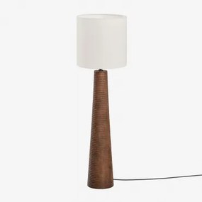 Malva Mangohouten Vloerlamp ↑70 Cm & Wit Ø30 Cm - ↑30 Cm Arlina - Sklum