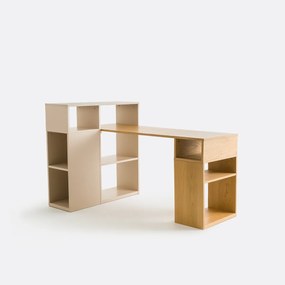 Omkeerbaar hoekbureau met opbergruimte, Biface