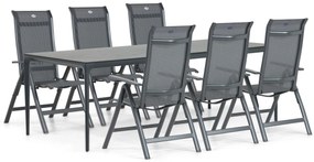 Tuinset 6 personen 220 cm Aluminium/textileen Grijs Hartman Alice/Cesar
