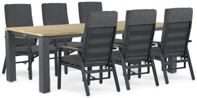 Tuinset 6 personen 240 cm Aluminium/teak Grijs Lifestyle Garden Furniture Marseille/Riviera